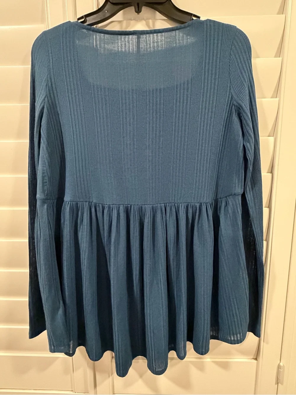 Free People Indigo Lace-Up Peplum Tunic